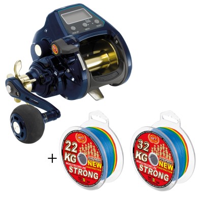 WFT SeaKing 550 PR HP LH inkl. 2 x KG Strong Schnur Elektrorolle 260m/ 0,22mm - 4,6:1 - 570g