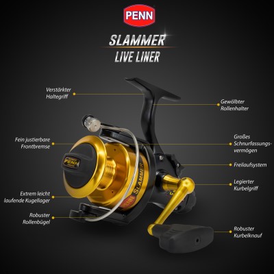 Penn Slammer Live Liner 460 L, 260m/ 0,30mm - 4,60:1 - 551g