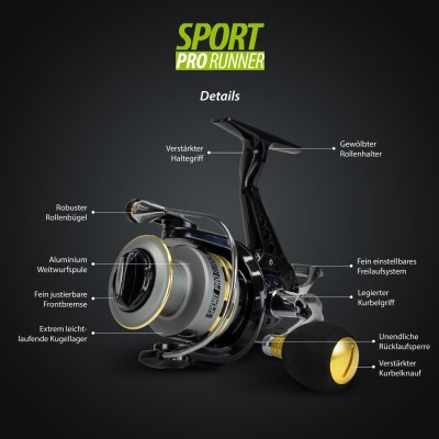 Sport Pro Runner 4000BRX Freilaufrolle 195m/ 0,30mm - 5,0:1 - 345g