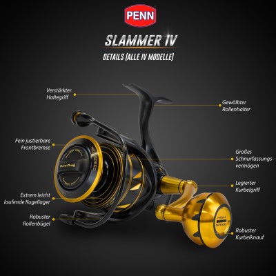 Penn Slammer IV, 4500HS - 390m/0,25mm - 7,0:1 - 425g