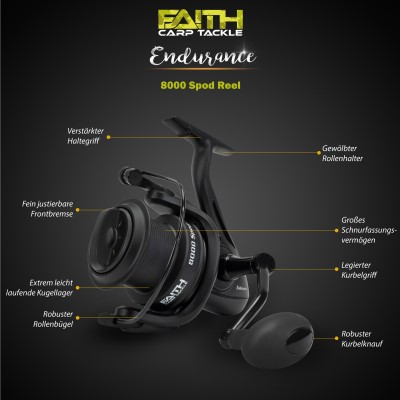 Faith Endurance 8000 Spod Reel, 200m/0,25mm - 4,6:1 - 690g