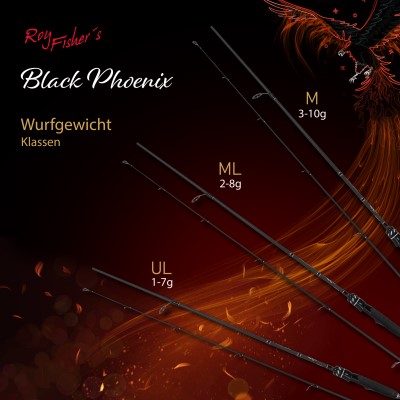 Roy Fishers Black Phoenix, ML - 2-8g - 2,00m