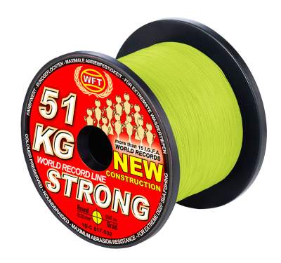 WFT New 39KG Strong chartreuse 600m 0,25mm, chartreuse - TK39kg - 0,25mm - 600m