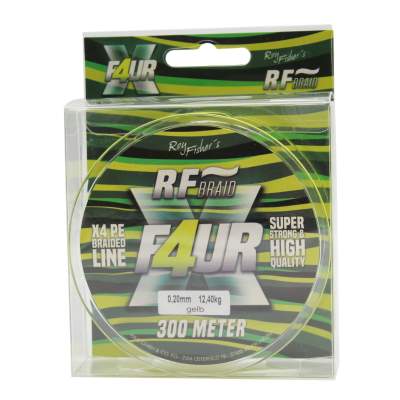 Roy Fishers X4 Braid geflochtene Schnur 300m 0,20mm Angelschnur gelb - 12,4kg