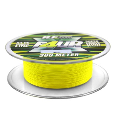 Roy Fishers X4 Braid geflochtene Schnur - Angelschnur 300m - 0,15mm - gelb - 9,45kg