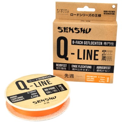 Senshu Q-Line Geflochtene Schnur 0,12mm - orange - 300m