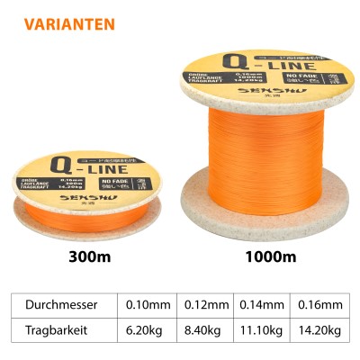 Senshu Q-Line, 0,12mm - orange - 300m