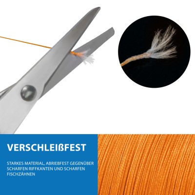 Senshu Q-Line Geflochtene Schnur 0,12mm - orange - 1m von der Großspule