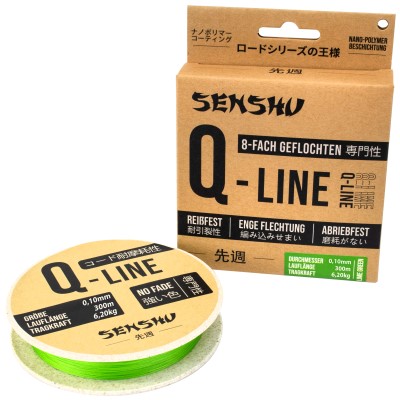 Senshu Q-Line Geflochtene Schnur 0,12mm - lime green - 300m