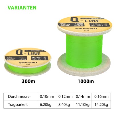 Senshu Q-Line, 0,10mm - lime green - 300m