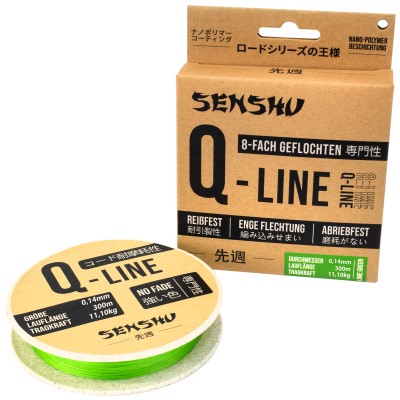 Senshu Q-Line Geflochtene Schnur 0,14mm - lime green - 300m