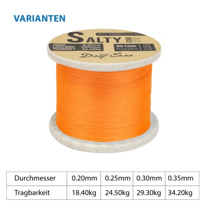 Team Deep Sea Salty-Braid Geflochtene Schnur 0,25mm - orange - 1000m
