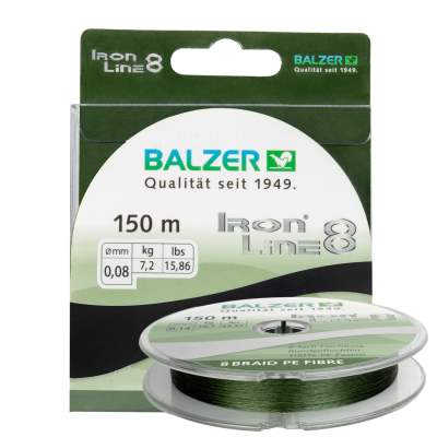 Balzer Iron Line 8, 150m - 0,08mm - 7,2 kg - grün