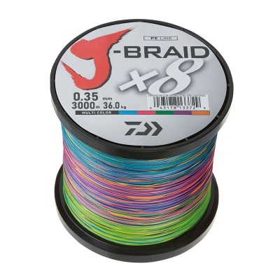 Daiwa J-Braid X8 50m, multi-color - TK36,0kg - 0,35mm - 50m