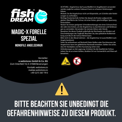 Fishdream Magic-X Forelle Spezial 350m - 0,20mm - 4,2kg - kristallklar