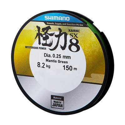 Shimano Kairiki 8, 150m - Mantis Green - 0,13mm - TK 8,2kg