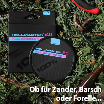 Hellmaster® 100% Fluorocarbon 2.0 Vorfachschnur 50m - 0,40mm - 12,95kg - transparent