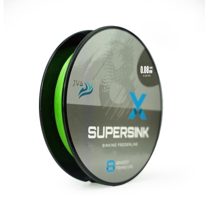 JVS SuperSink 8-Braid Feederline - Feederschnur sinking - 200m - 0,10mm - grün - 8,0kg