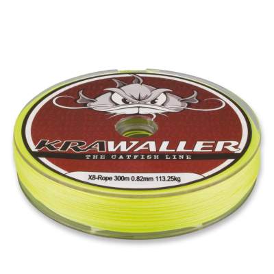 Krawaller X8-Rope, 8PE Braid, 300m - 0,82mm - signalgelb - 113,25kg