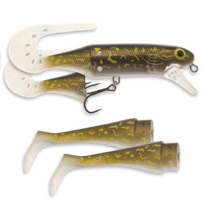 Westin Jätte TeezTail Wobbler mit Gummischwanz Natural Pike, 14cm - Natural Pike - 29g - 1+4Stück