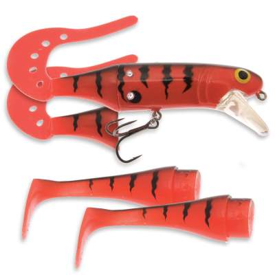 Westin Jätte TeezTail Wobbler mit Gummischwanz Red Tiger 14cm - Red Tiger - 29g - 1+4Stück