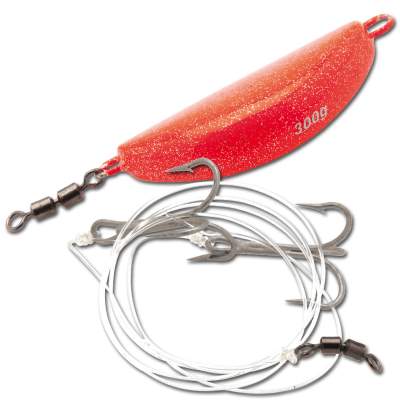 Kinetic Halibutt Anti Twist Rig 300 OG, - orange/glitter - 300g - 1Stück