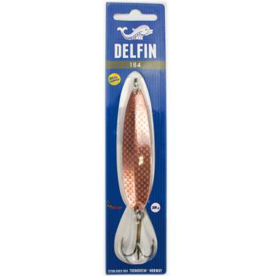 Delfin Nr. 184 versilberter Blinker Kupfer/rot, - 9cm - Kupfer/rot - 28g - 1Stück