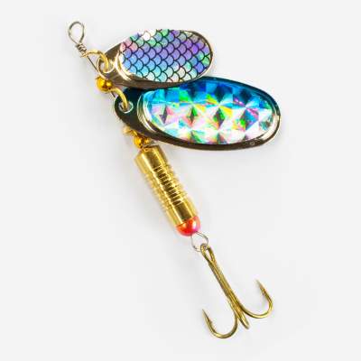 Roy Fishers Double Spinstar Spinner 10,0cm 14,0g ukelei 10cm - ukelei - 14g - Gr.2+4 - 1Stück
