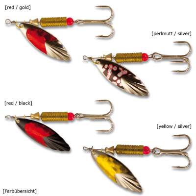 Roy Fishers Longblade Spinner 9 R/G, - 9cm - red/gold - 11g - Gr.4 - 1Stück