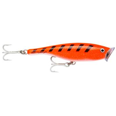 Rapala Skitter Pop Saltwater 12cm Orange Pearl White Skirt (OWSK), 40g, Top Water, 1 Stück