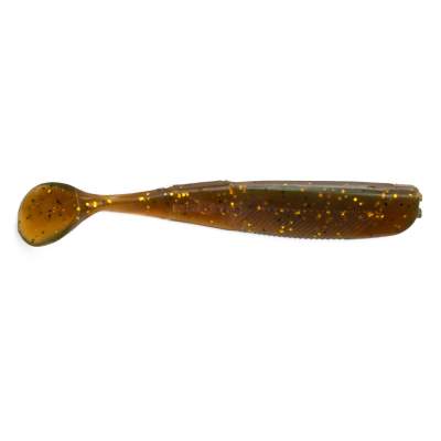 Angel Domäne Action Shad O-Tail, 8,5cm, Motoroil gold glitter 8,5cm - Motoroil gold glitter - 1Stück