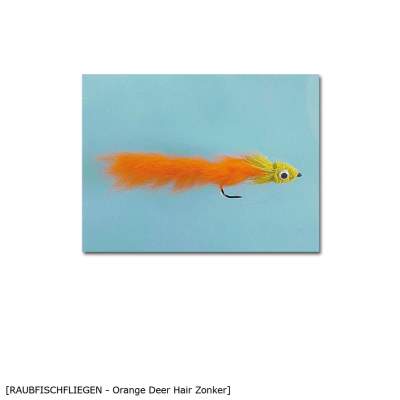 X-Version Fly Raubfisch Fliege ORANGE DEER HAIR ZONKER 4/0 Gr.4/0 - 1Stück - 90