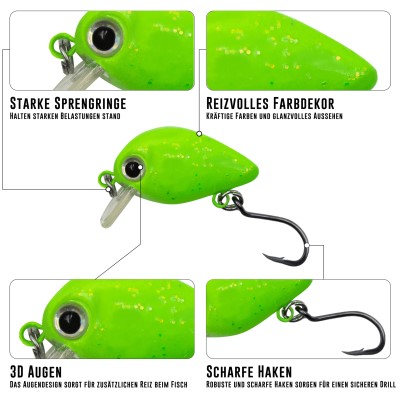 Troutlook Trout Crank, 2,5cm - 1,6g - Green