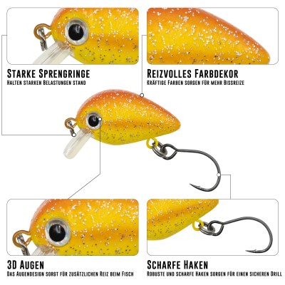 Troutlook Trout Crank, 2,5cm - 1,6g - Orange