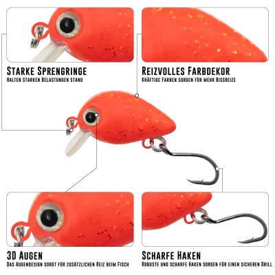 Troutlook Trout Crank 2,5cm - 1,6g - Red