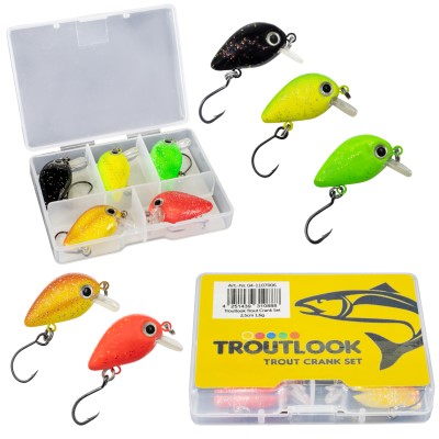 Troutlook Trout Crank Set, 5 Stück - 2,5cm - 1,6g - mixed