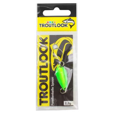 Troutlook Forellenkelle Spoon, 2,2g - yellow/green/chrom/glitter