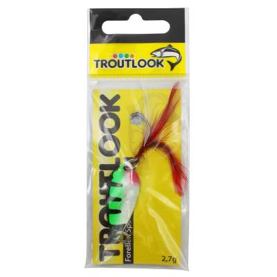 Troutlook Forellenkelle Spoon im Federkleid 2,7g - green tiger/white/red