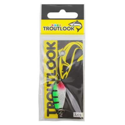 Troutlook Forellenkelle Spoon, 3,4g - green tiger/white/red