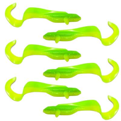 Kanalgratis Nettel Mini Twister 11cm - Limetreuse - 6g - 6 Stück