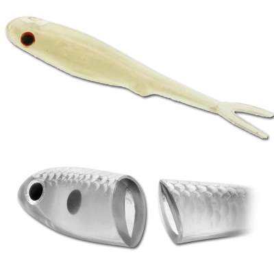 Berkley Hollow Belly Split Tail 75 PW 7,5cm - pearl white - 5Stück