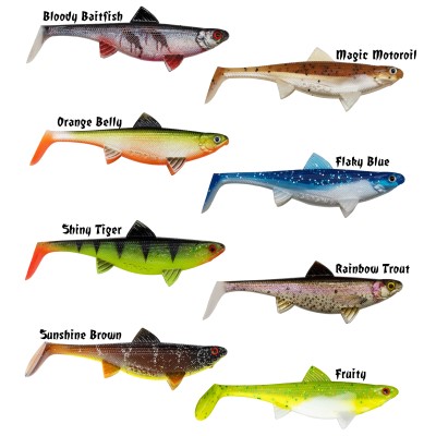 Senshu Real Fin Shad Gummifische 8cm - Orange Belly - 4g - 4 Stück