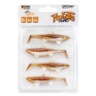 Senshu Real Fin Shad, 8cm - Magic Motoroil - 4g - 4 Stück