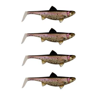 Senshu Real Fin Shad, 8cm - Rainbow Trout - 4g - 4 Stück