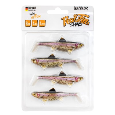 Senshu Real Fin Shad Gummifische 8cm - Rainbow Trout - 4g - 4 Stück