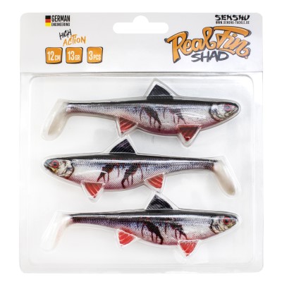 Senshu Real Fin Shad, 12cm - Bloody Baitfish - 13g - 3 Stück