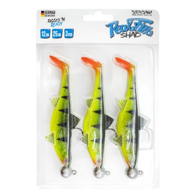 Senshu Real Fin Shad Ready2Catch Gummifische 12cm - Shiny Tiger - 25g - 3 Stück