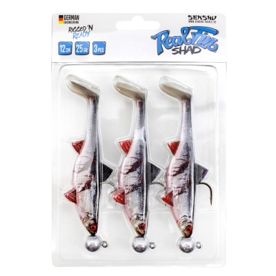 Senshu Real Fin Shad Ready2Catch, 12cm - Bloody Baitfish - 25g - 3 Stück