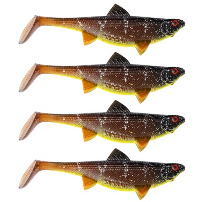 Senshu Real Fin Shad Gummifische 8cm - Sunshine Brown - 4g - 4 Stück