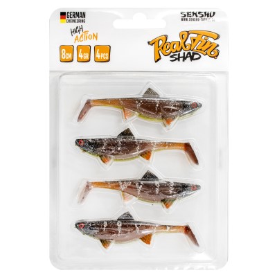 Senshu Real Fin Shad Gummifische 8cm - Sunshine Brown - 4g - 4 Stück